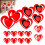3D Heart Hanging Decorations Red Foil 16 Pieces 2