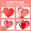 3D Heart Hanging Decorations Red Foil 16 Pieces 7