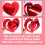 3D Heart Hanging Decorations Red Foil 16 Pieces 3