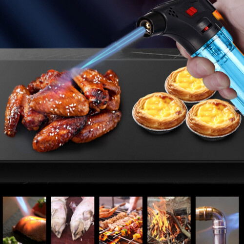 Blue Butane Lighter with Safety Lock and Flame Adjustment 1 1