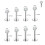Surgical Steel Labret Stud for Lip Helix Tragus Piercing 8 6
