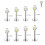 Surgical Steel Labret Stud for Lip Helix Tragus Piercing 8 7