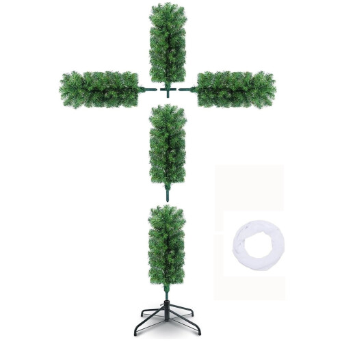 Foldable Pre-Lit Artificial Christmas Tree with LED Lights 1