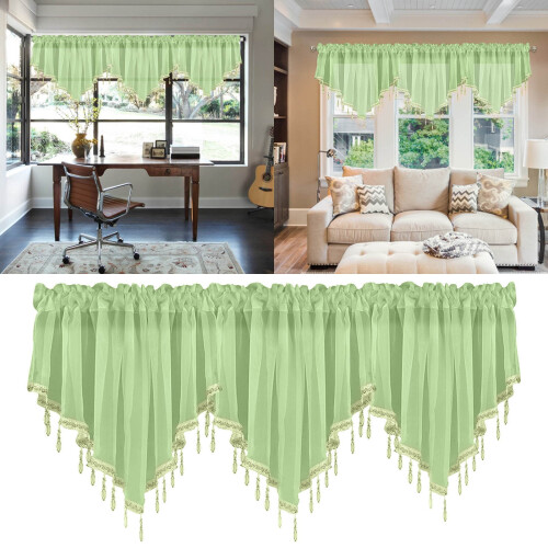 Solid Color Curtain Set for Bedroom Kitchen 3 pcs 1
