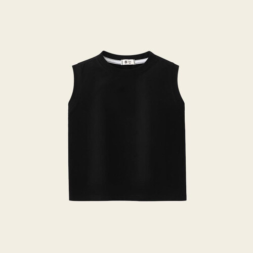 Kids Tank Top Round Neck Sleeveless Solid Summer Top 1
