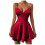 Women's V-Neck spaghetti strap summer dress solid color 1
