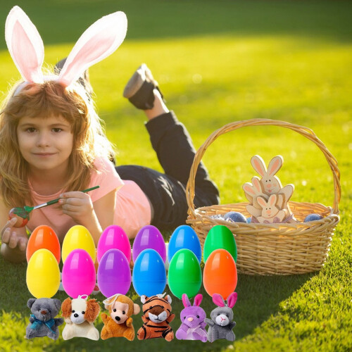 Easter Eggs with Plush Animal Toys 12/24/36 Pack 2