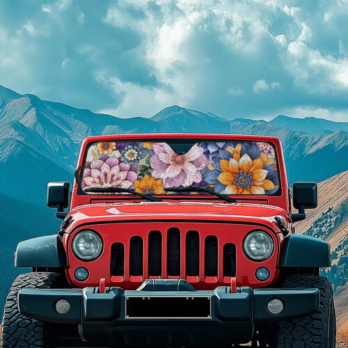 Windshield Sunshade for Jeep Wrangler JL Gladiator JT 2