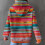 Women's Waffle Knit Hoodie Rainbow Drawstring Long Sleeve 5