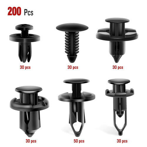 Car Retainer Clips 6-10mm 200Pcs Expansion Screw Kit 1