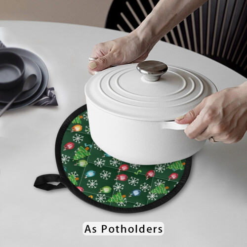 Heat-Resistant Pot Holders Round 8 Inch 2 Pack 2