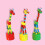 Wooden Giraffe Push Puppet Educational Toy Set 6 Pack 6
