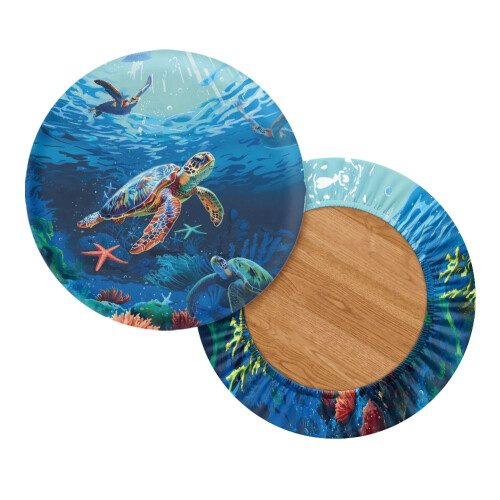 Housse de coussin de chaise Hibiscus Tortue en polyester 2 pièces 1