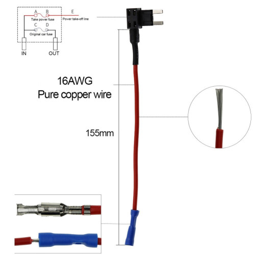 12V ATM Blade Fuse Holder External Line Connector 2