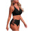 Women's V-Neck Bikini Set with Cross-Back and Side-Tie 2