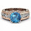 Rose Gold Filled Crystal Flower Ring White 2
