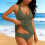 Dam Tankini Baddräkt Vadderad Bralette Halter Backless 7