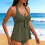 Dam Tankini Baddräkt Vadderad Bralette Halter Backless 8
