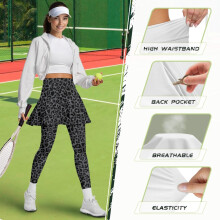 Leopard Print Skort with Leggings for Women XXL