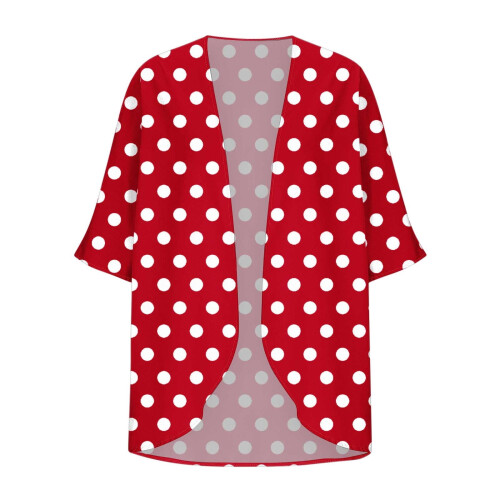 Cardigan da donna a pois con maniche a tre quarti 2