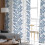 Sheer Curtains Blue Leaf Pattern Light Filtering Voile 52"W 4