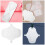 Ibasenice Reusable Cloth Sanitary Pads White 10pcs 5