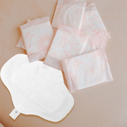 Ibasenice Reusable Cloth Sanitary Pads White 10pcs 1