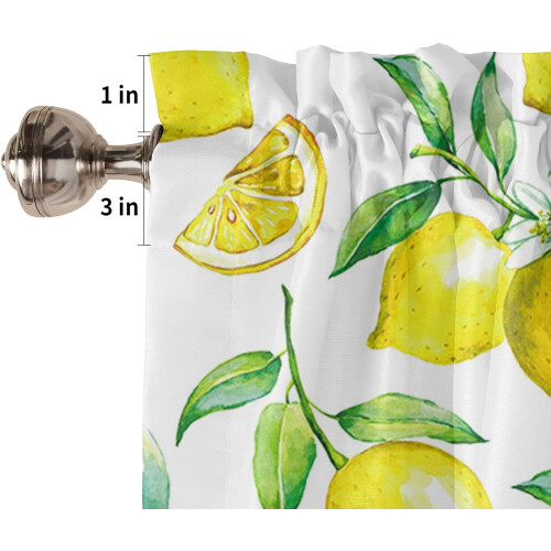 Lemon Moroccan Plaid Kitchen Curtain Set 3-Piece 1