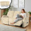 Sesselbezug-Set, beige, Spinnennetz-Design, 8-teilig 4