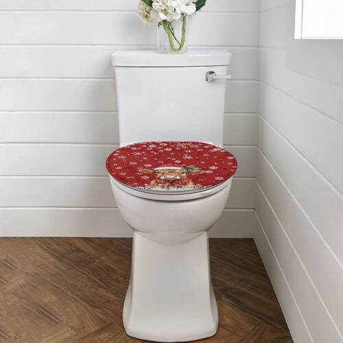 Toilettendeckelbezug mit Schneeflockenmuster, waschbar 1