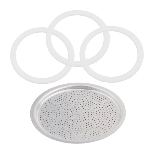 Espresso Moka Pot Filter with 3 Sealing Rubber Rings 1