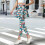 Women's Hibiscus Pink Skorted Leggings M 2