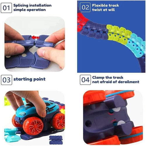 Anti-Gravity Race Track Set with Glow-in-Dark Flexible 1