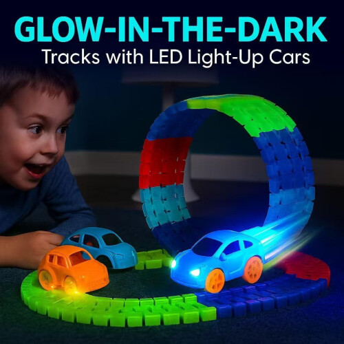 Anti-Gravity Race Track Set with Glow-in-Dark Flexible 2