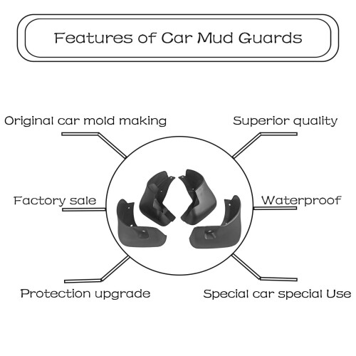Car Mud Guards for Nissan Sunny 2011–2014 Front Rear 2