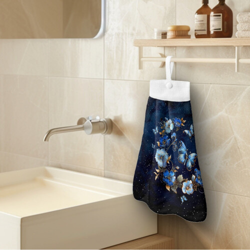Butterfly Floral Hand Towel – Absorbent, Machine 2