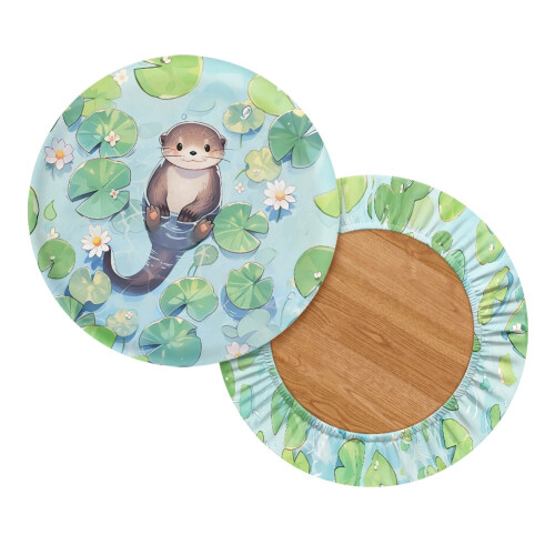 Ensemble de 2 housses de tabouret Otter rembourrées et lavables, rondes 1