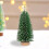 Miniature Needle Christmas Tree with Wooden Base Green 8