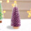 Mini artificial Christmas tree purple wooden base small 8
