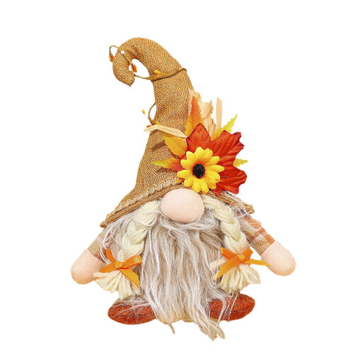 Lighted Fall Gnome and Pumpkin Plush Decor 2 Pack 1