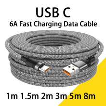 USB Typ C 6A Schnellladekabel, Highspeed-Datensynchronisations-Ladekabel, Kabellänge: 1 m