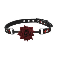 (One Size, Red) Bondage Mouth Gag Romantic Rose Ball Gag Bdsm Restraints Adult Bedroom Toys for Women Pleasure Cosplay Props