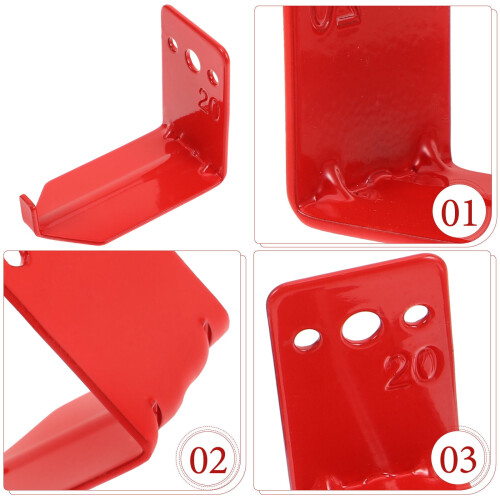 OUNONA Red Metal Fire Extinguisher Bracket with Hook Design 2