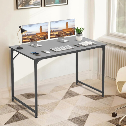 Computer Desk 47 Inch Black Metal Frame Study Table 1