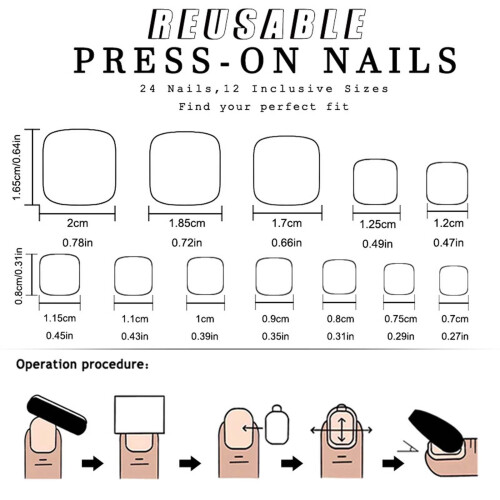 French Tip Press-on Toenails Floral Short Square Glossy 2