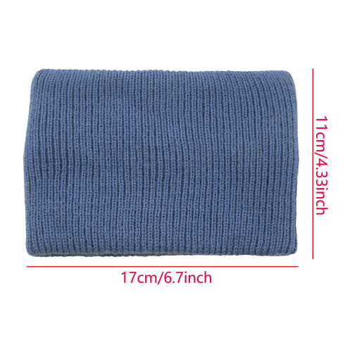 Wool Knitted Headband Pure Color Double Layer 1