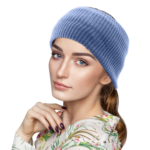 Wool Knitted Headband Pure Color Double Layer 2
