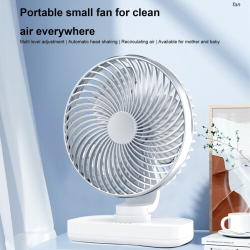 USB genopladelig skrivebordsventilator stille lille luftcirkulator 1