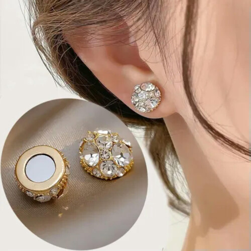 925 Silver Magnetic Drop Earrings with Cubic Zirconia 1
