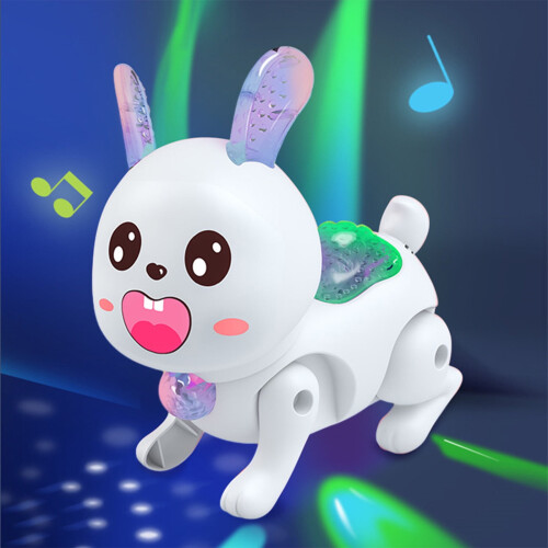 Electric Leashed Jumping Bunny Toy with Music and Lights 1